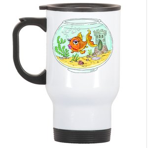 Bowl with Goldfish Cartoon Stainless Steel Travel Mug