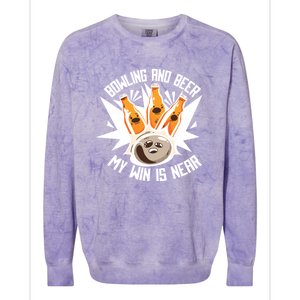 Bowling And Beer Colorblast Crewneck Sweatshirt