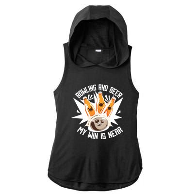 Bowling And Beer Ladies PosiCharge Tri-Blend Wicking Draft Hoodie Tank