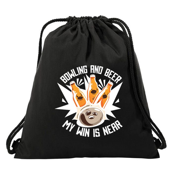 Bowling And Beer Drawstring Bag