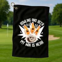 Bowling And Beer Golf Towel