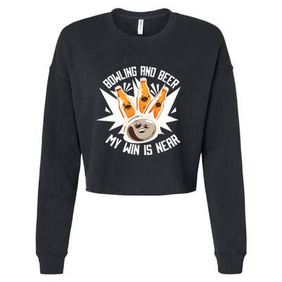 Bowling And Beer Cropped Pullover Crew