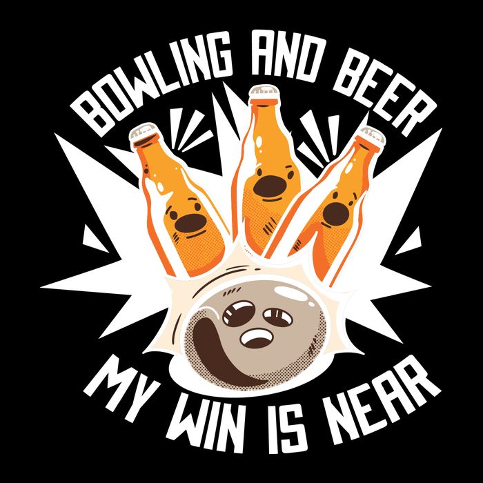 Bowling And Beer Cropped Pullover Crew