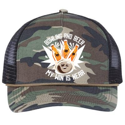 Bowling And Beer Retro Rope Trucker Hat Cap