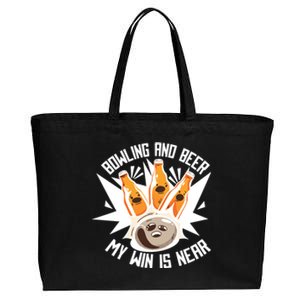 Bowling And Beer Cotton Canvas Jumbo Tote