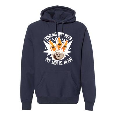 Bowling And Beer Premium Hoodie