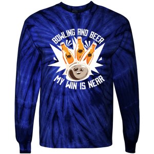 Bowling And Beer Tie-Dye Long Sleeve Shirt