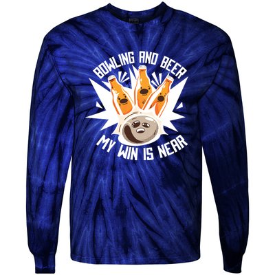 Bowling And Beer Tie-Dye Long Sleeve Shirt