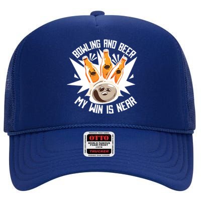 Bowling And Beer High Crown Mesh Back Trucker Hat