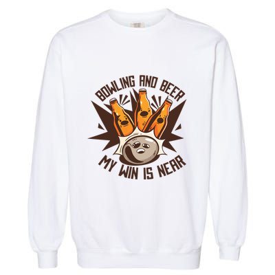 Bowling And Beer Garment-Dyed Sweatshirt