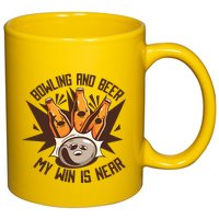 Bowling And Beer 11oz C Handle Ceramic Mug
