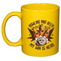Bowling And Beer 11oz C Handle Ceramic Mug