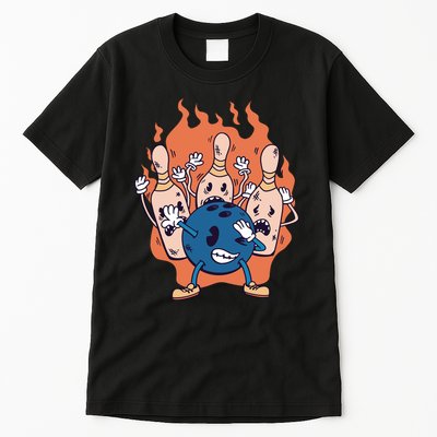 Bowling Ball And Pins Dabbing Tall T-Shirt