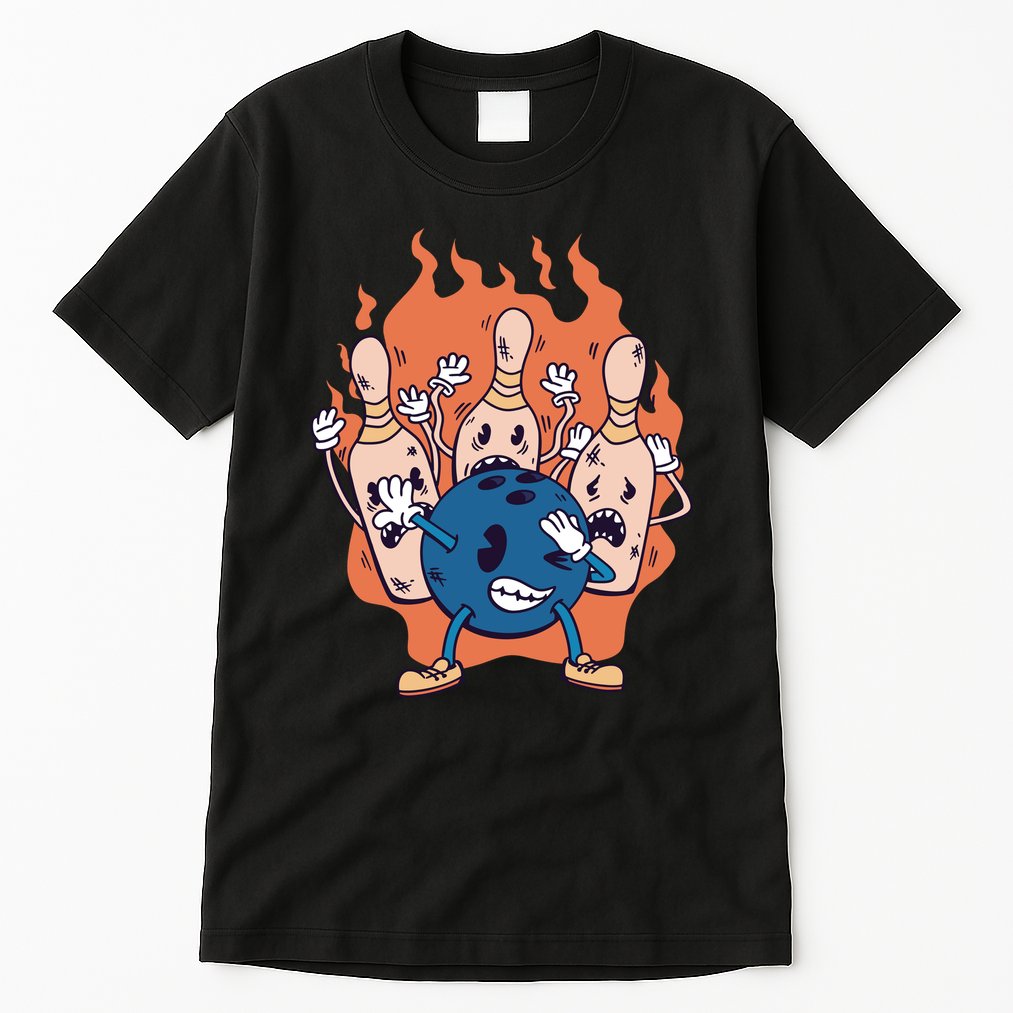 Bowling Ball And Pins Dabbing Tall T-Shirt