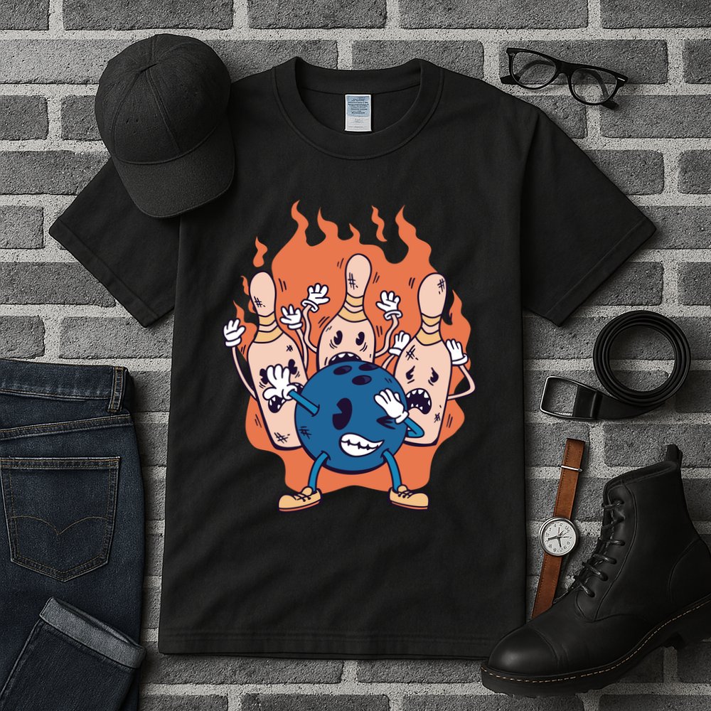 Bowling Ball And Pins Dabbing Tall T-Shirt