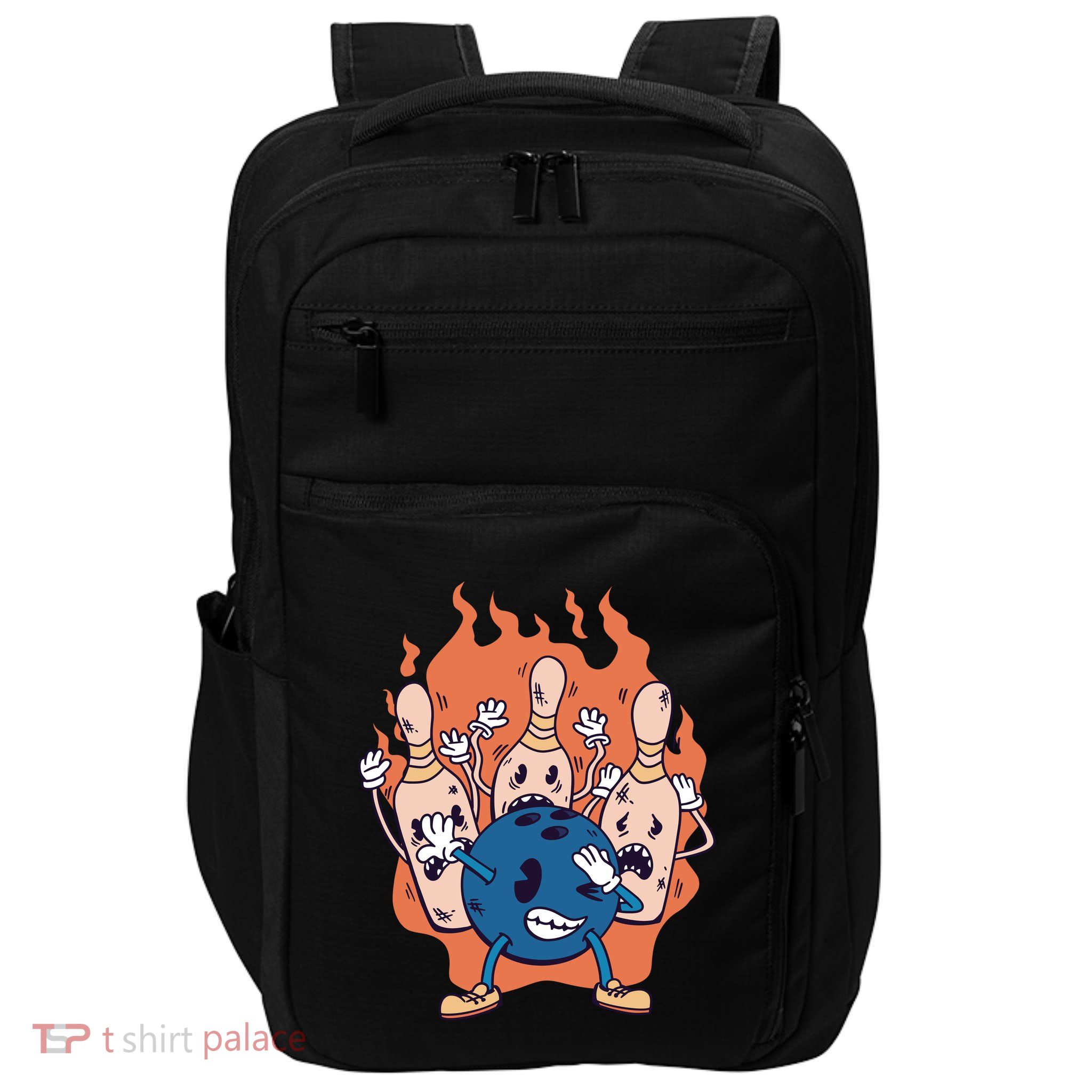 Bowling Ball And Pins Dabbing Impact Tech Backpack