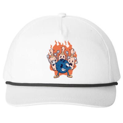 Bowling Ball And Pins Dabbing Snapback Five-Panel Rope Hat