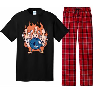 Bowling Ball And Pins Dabbing Pajama Set