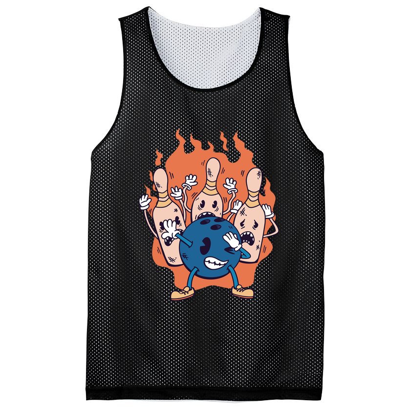 Bowling Ball And Pins Dabbing Mesh Reversible Basketball Jersey Tank