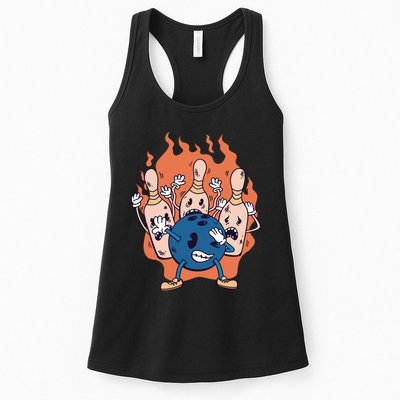 Bowling Ball And Pins Dabbing Womens Tank Top