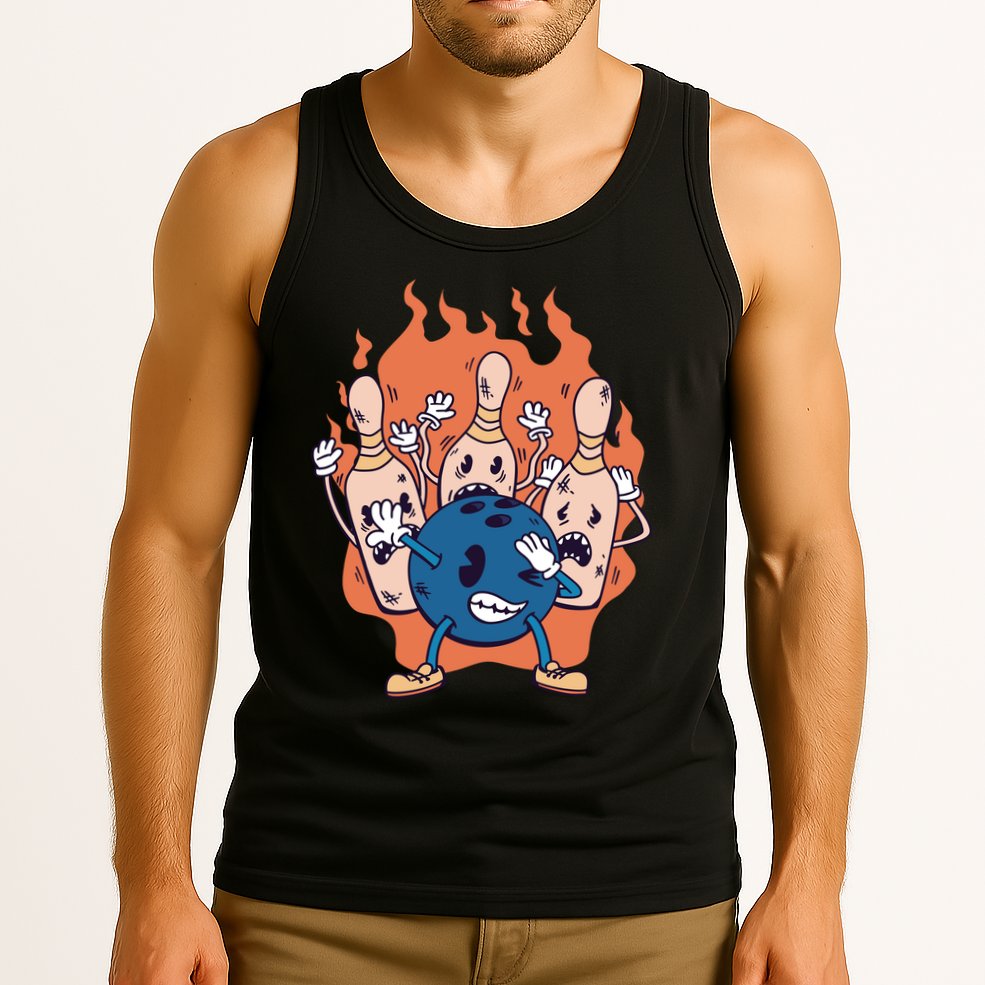 Bowling Ball And Pins Dabbing Tank Top