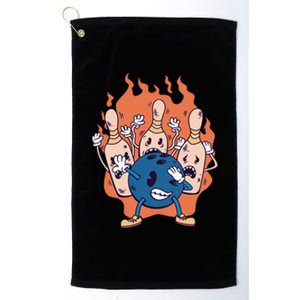 Bowling Ball And Pins Dabbing Platinum Collection Golf Towel