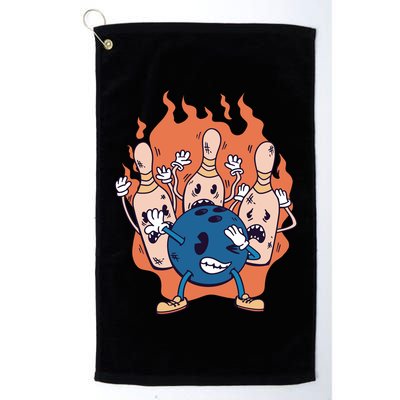 Bowling Ball And Pins Dabbing Golf Towel