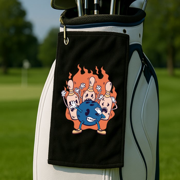 Bowling Ball And Pins Dabbing Golf Towel