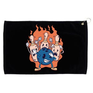 Bowling Ball And Pins Dabbing Grommeted Golf Towel