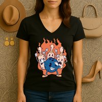 Bowling Ball And Pins Dabbing Women's V-Neck T-Shirt