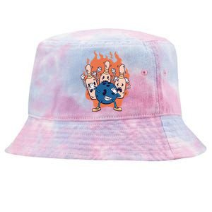 Bowling Ball And Pins Dabbing Tie-Dyed Bucket Hat