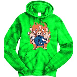 Bowling Ball And Pins Dabbing Tie Dye Hoodie