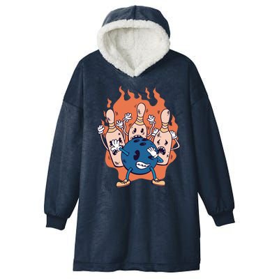 Bowling Ball And Pins Dabbing Hooded Wearable Blanket