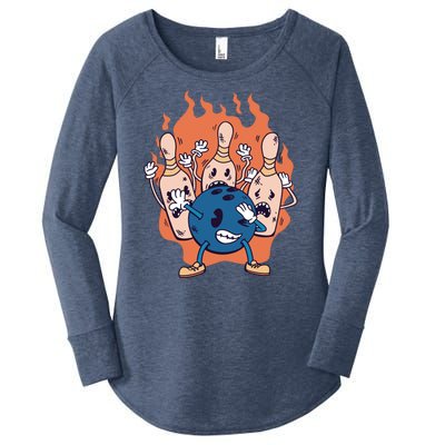 Bowling Ball And Pins Dabbing Women's Perfect Tri Tunic Long Sleeve Shirt