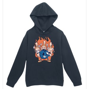 Bowling Ball And Pins Dabbing Urban Pullover Hoodie