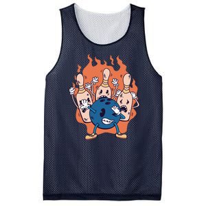 Bowling Ball And Pins Dabbing Mesh Reversible Basketball Jersey Tank