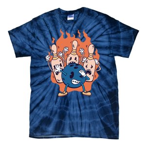 Bowling Ball And Pins Dabbing Tie-Dye T-Shirt