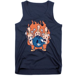 Bowling Ball And Pins Dabbing Tank Top