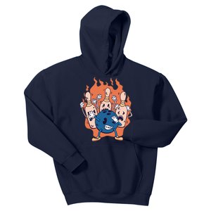 Bowling Ball And Pins Dabbing Kids Hoodie