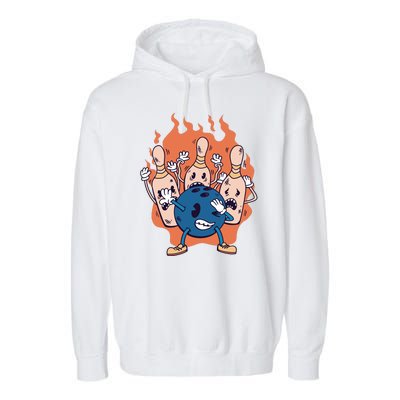 Bowling Ball And Pins Dabbing Garment-Dyed Fleece Hoodie