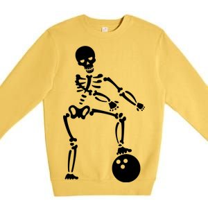 Bowling Ball Floss like A Boss Skeleton Premium Crewneck Sweatshirt