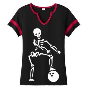 Bowling Ball Floss like A Boss Skeleton Ladies Halftime Notch Neck Tee