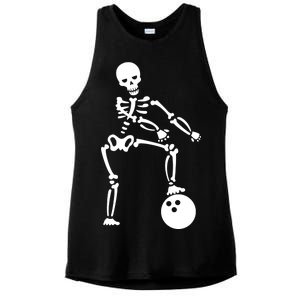 Bowling Ball Floss like A Boss Skeleton Ladies PosiCharge Tri-Blend Wicking Tank