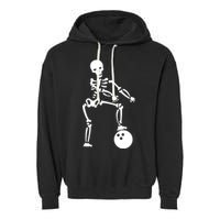 Bowling Ball Floss like A Boss Skeleton Garment-Dyed Fleece Hoodie
