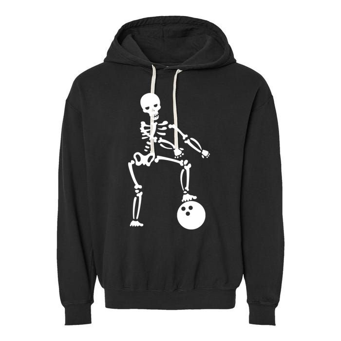 Bowling Ball Floss like A Boss Skeleton Garment-Dyed Fleece Hoodie