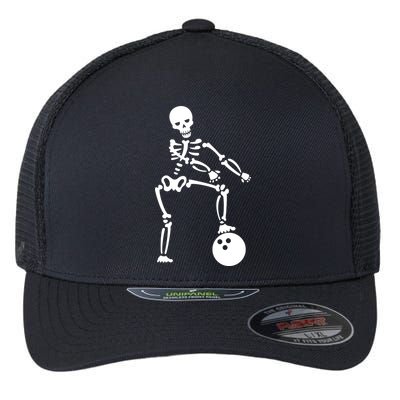 Bowling Ball Floss like A Boss Skeleton Flexfit Unipanel Trucker Cap