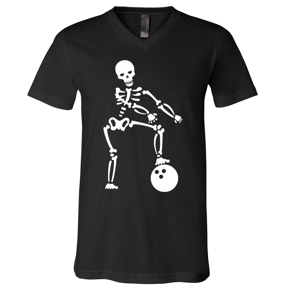 Bowling Ball Floss like A Boss Skeleton V-Neck T-Shirt