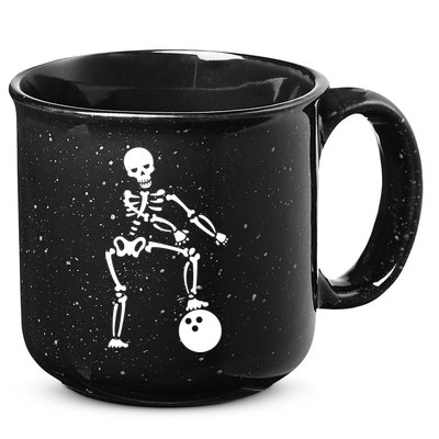 Bowling Ball Floss like A Boss Skeleton 15oz Campfire Ceramic Mug