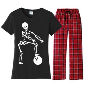 Bowling Ball Floss like A Boss Skeleton Women's Flannel Pajama Set