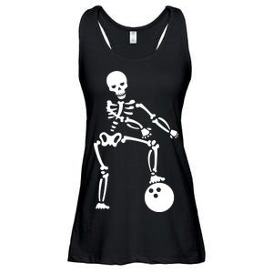 Bowling Ball Floss like A Boss Skeleton Ladies Essential Flowy Tank